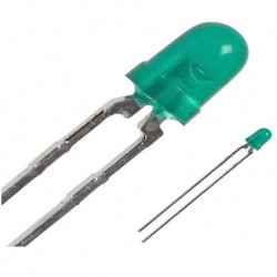 LED 3mm Difuso Verde Pacote...